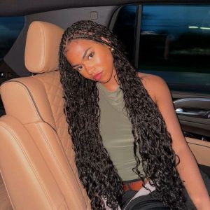 curly flip over Fulani braids