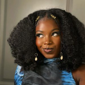 hair down with braided front pieces