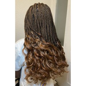 medium French curl braids