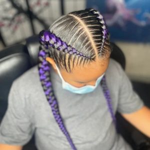 two cornrow braids