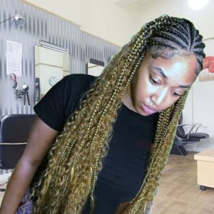 blonde boho Fulani braids London braiders near me FroHub