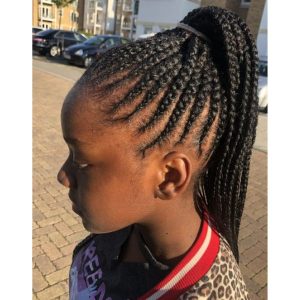 feed in braids ponytail