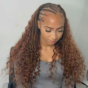 brown half fulani half sew in