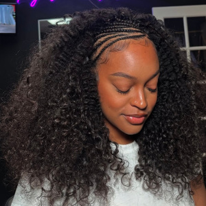 Half Cornrows Half Sew In