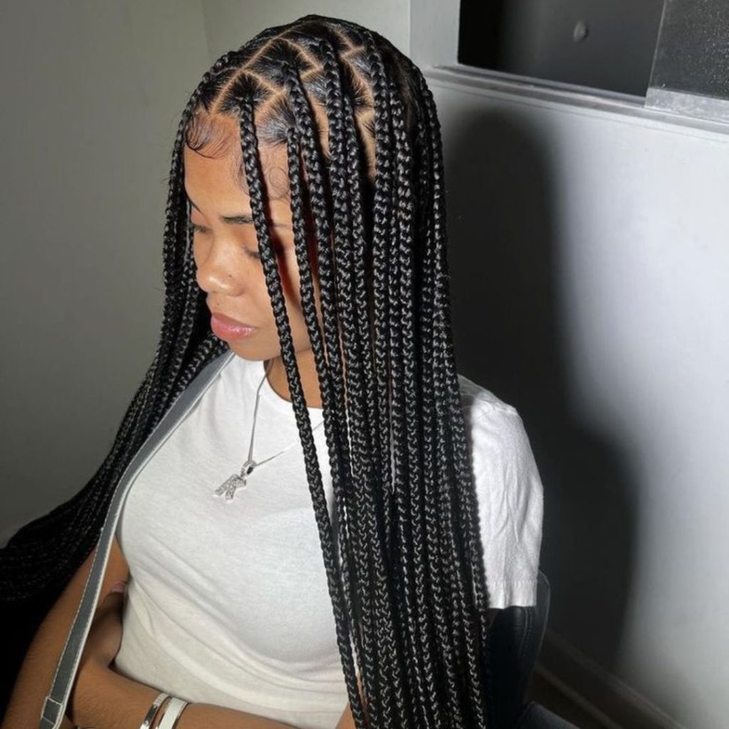 long knotless braids Greenwich Afro hairdressers near me FroHub