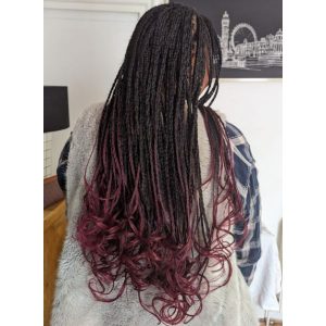 ombre small french curl braids