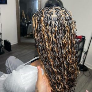 black boho braids with highlights for autumn FroHub