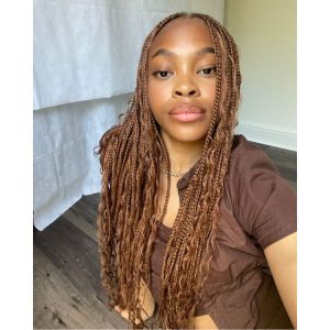 caramel boho braids for autumn