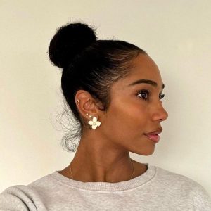 high bun on natural hair FroHub