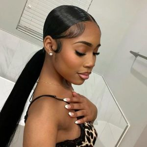 sleek low ponytail weave FroHub