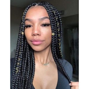 black box braids with gold hair jewellery 2016 hair trends FroHub