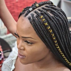 black box braids with gold hair jewellery 2016 hair trends FroHub