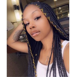 black box braids with gold hair jewellery 2016 hair trends FroHub