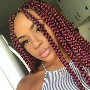 burgundy box braids FroHub