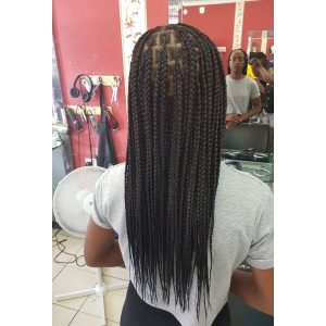medium black knotless braids London FroHub