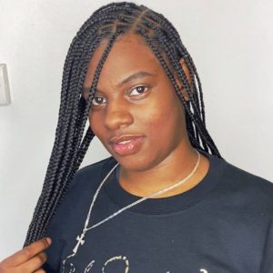 medium black knotless braids London FroHub