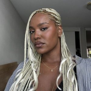 platinum blonde french curl braids Pantone Colour of the year FroHub