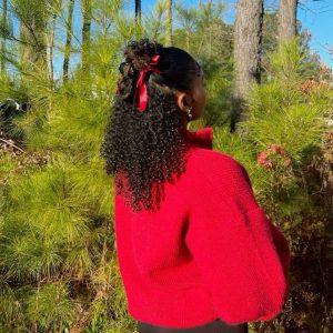 natural hair with ribbon FroHub