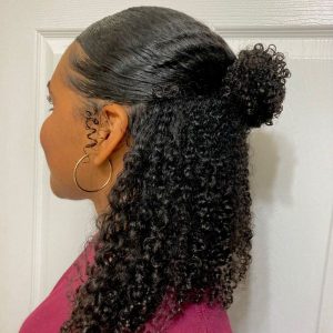 natural hair half up half down FroHub