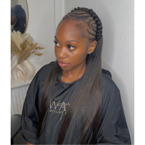 straight butterfly crown braids